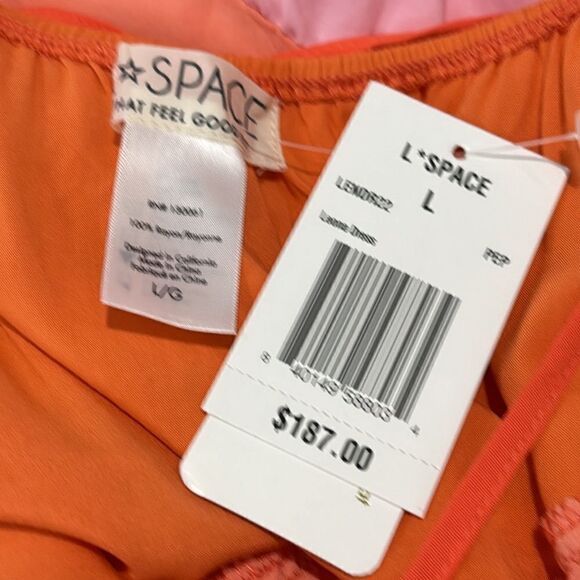 NWT L*Space Leona Maxi Dress in Peche Punch Large Revolve - Picture 12 of 13